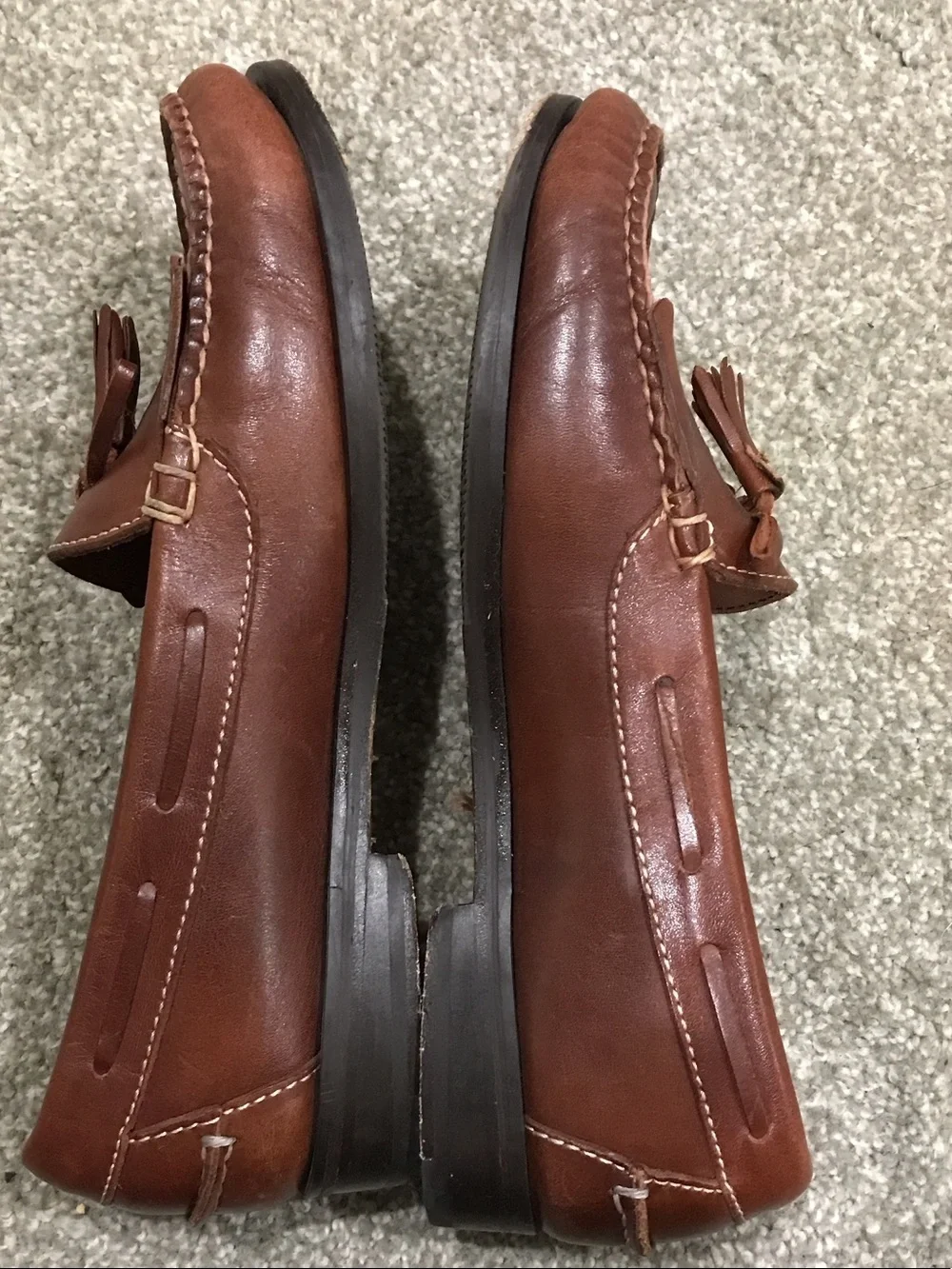 Cole Haan Men’s Chestnut Brown Leather Tassel Kiltie Loafers